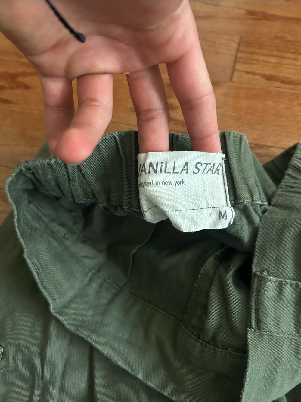 Vanilla Star Olive Green Cargo Jogger Pants Size M Utility Y2K - Picture 4 of 7